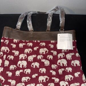 Thirty-One Burgundy and Brown Elephant Tote